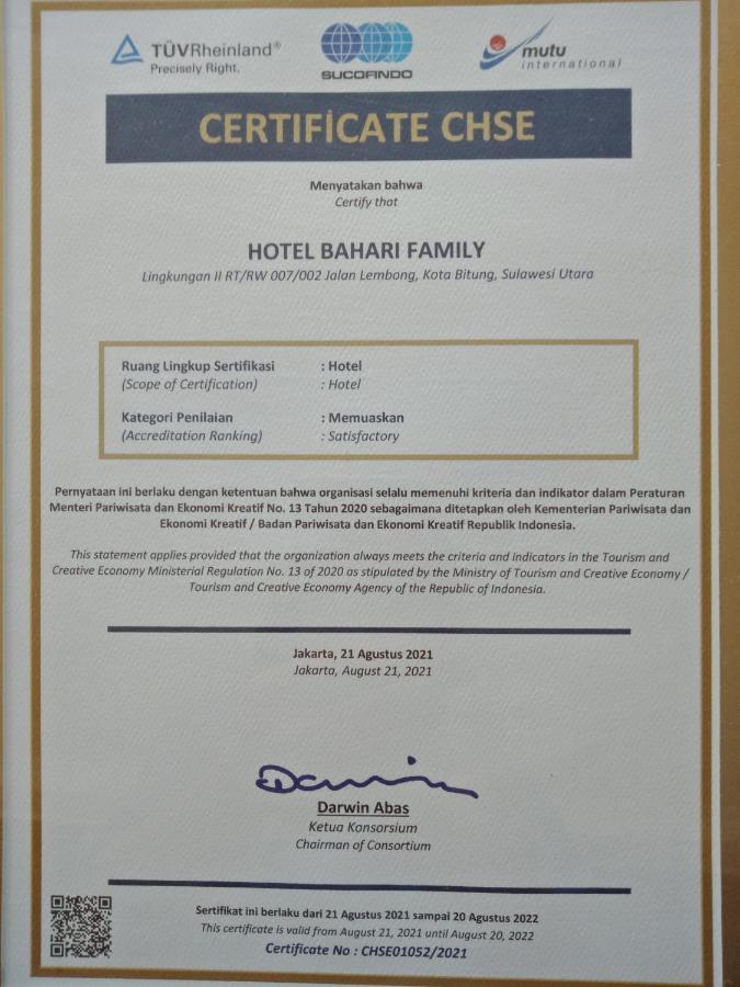 Bahari Family Hotel Bitung Exterior foto
